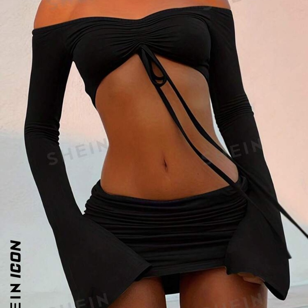 SHEIN Never Worn Black Mini Skirt Set